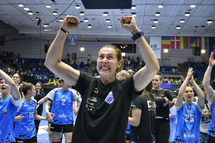 Bojana Popovic, bucuroasă după calificarea lui CSM București în Final 4-ul Ligii Campionilor/Foto: Cristi Preda (GSP.ro)