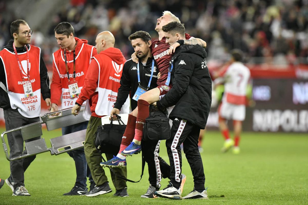 Claudiu Petrila s-a accidentat și a plâns în hohote pe bancă