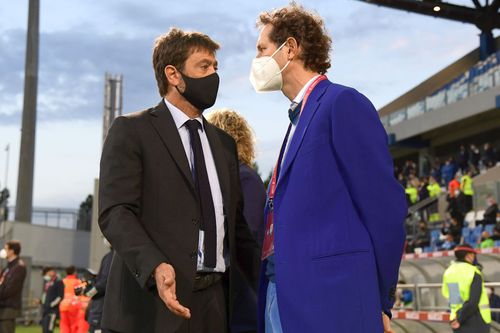 Agnelli și Elkan (Juventus), doi dintre artizanii înfințării Super Ligii Europei. // Foto: Getty Images