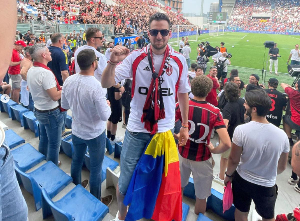 Cine e fotbalistul din Liga 1 prezent alături de soție la petrecerea de titlu a lui AC Milan