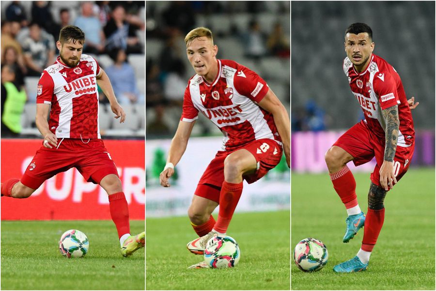 De la stânga la dreapta: Carp, Pierret și Matei Nici ei nu mai cred! » „Câinii” fug pe capete: 3 titulari își negociază plecarea de la Dinamo, cu 3 zile înaintea decisivului cu U Cluj!