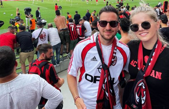 Cine e fotbalistul din Liga 1 prezent alături de soție la petrecerea de titlu a lui AC Milan