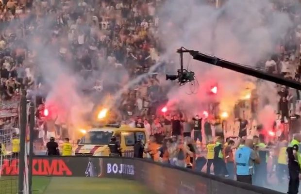 Scandal la finala Cupei Serbiei, Steaua Roșie - Partizan » Bătaie între ultrași și poliție + Antrenorul și-a dat demisia la final!