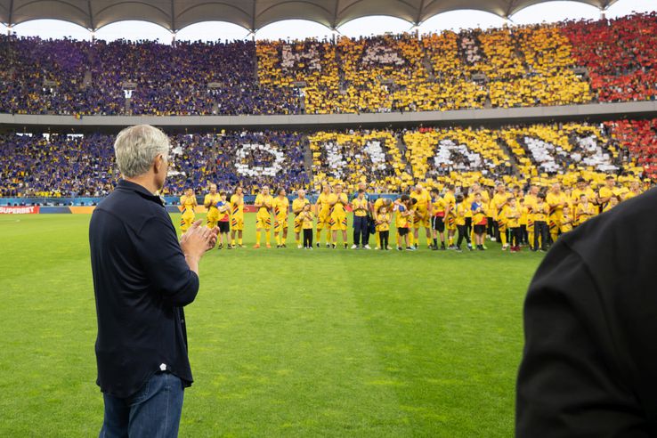 Arena Națională, 25 mai. Meciul de retragere al Generației de Aur, care a învins selecţionata Legendelor Lumii, cu scorul de 3-2. Jose Mourinho a fost în centrul atenției la București FOTO: Ionuț Iordache (GSP)
