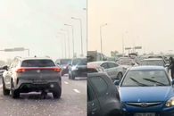 Panică pe A3 București - Ploiești: șoferii au întors pe autostradă și au mers pe contrasens ca să scape de grindină