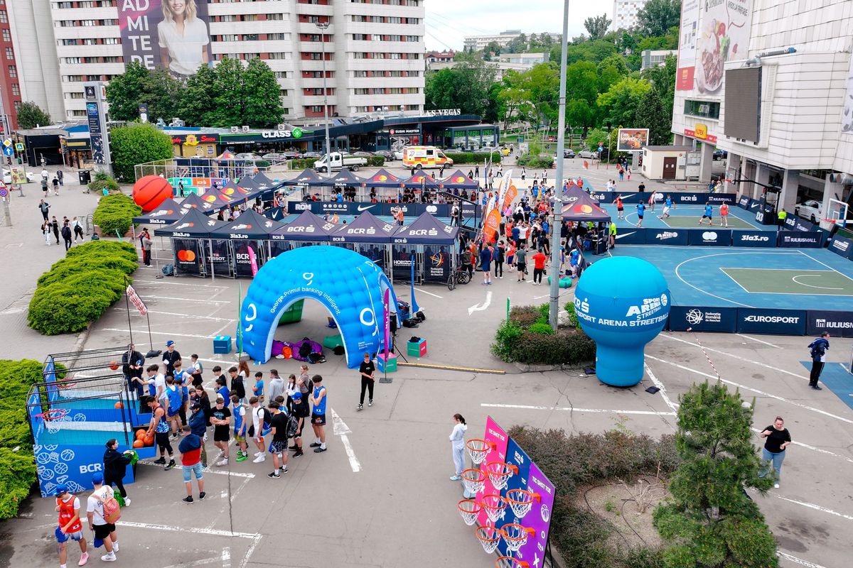 A plouat cu coșuri la Sport Arena Streetball Iași! Sute de participanți au făcut spectacol pe terenurile de baschet
