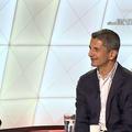 Mihai Stoica (stânga) și Răzvan Lucescu (dreapta), în studioul Prima Sport