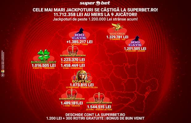 Jackpot record plătit de Superbet.ro! Vezi cât de mare e și Superjoacă să câștigi tu unul și mai mare!