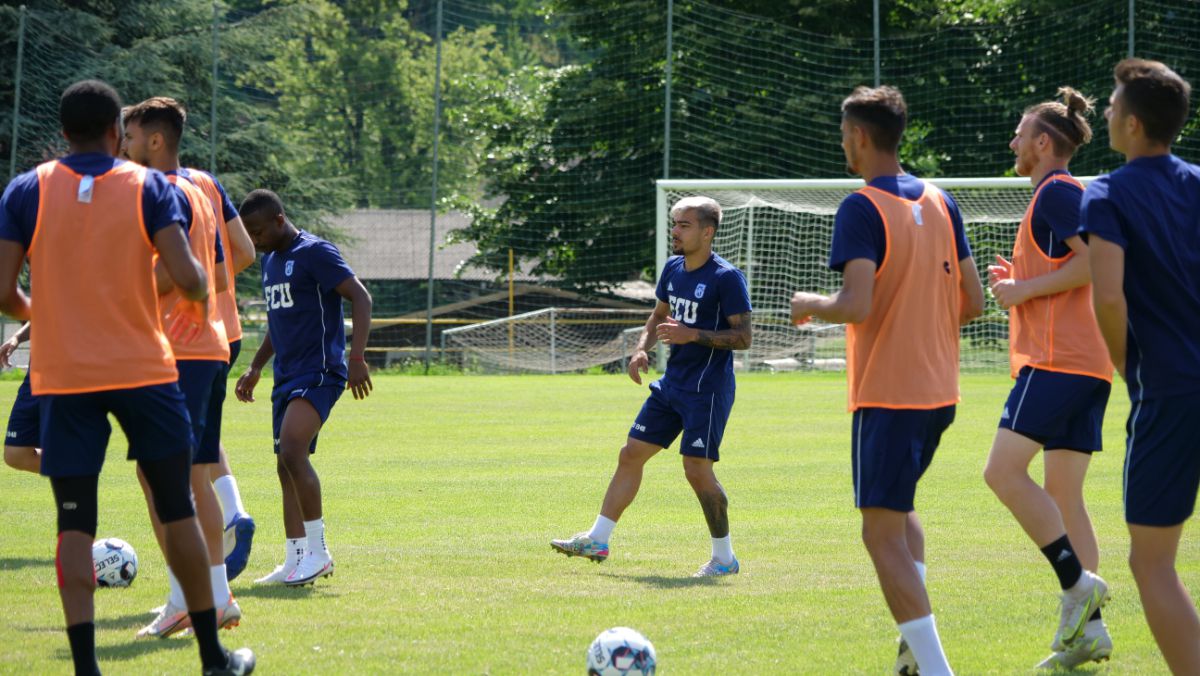 Zi plină pentru FCU Craiova: antrenament dimineață, meci seara + probleme cu un jucător