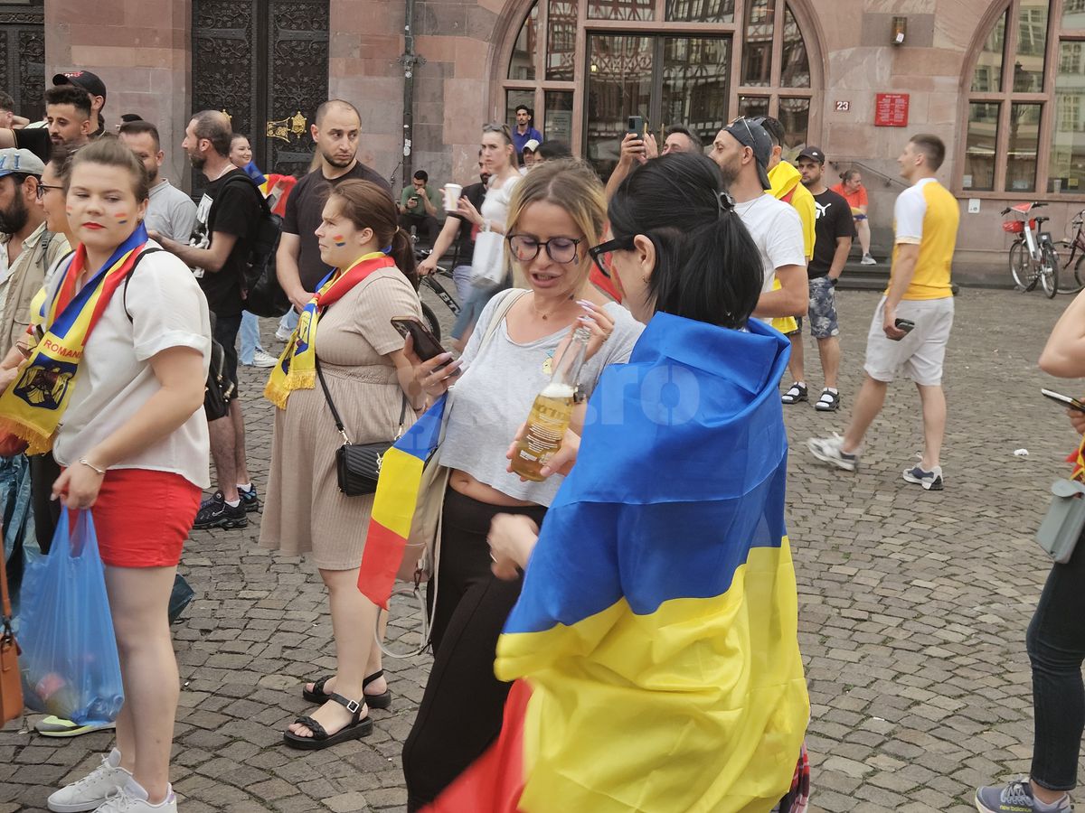 Splendoare galbenă la Frankfurt » Românii au luat cu asalt Germania: imagini nebune cu sărbătoarea fanilor după calificarea naționalei