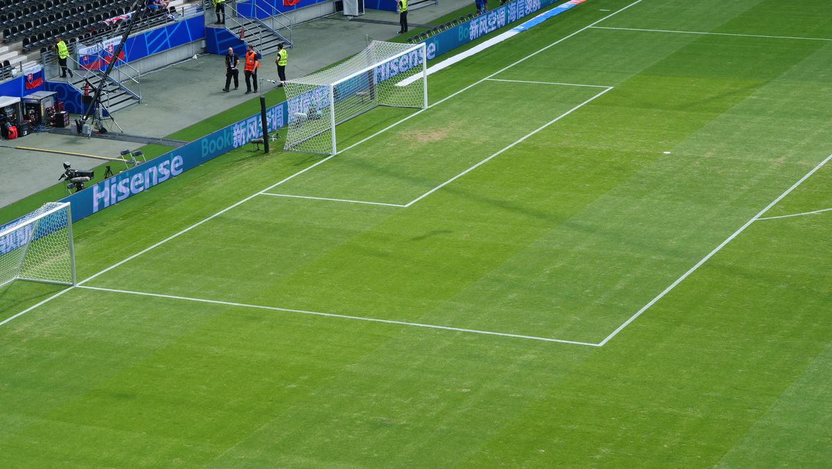 Gazonul de pe Deutsche Bank Park înainte de România - Slovacia