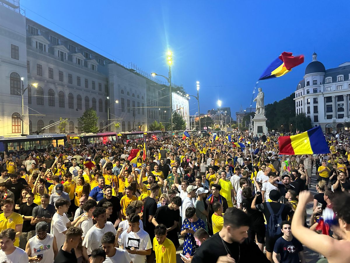 Suporterii naționalei au sărbătorit la Universitate calificarea în optimile de la Euro 2024