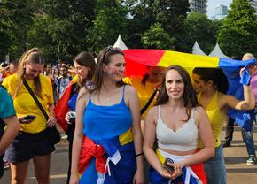 România are cele mai spectaculoase susținătoare! Imagini din fan zone-ul din Frankfurt