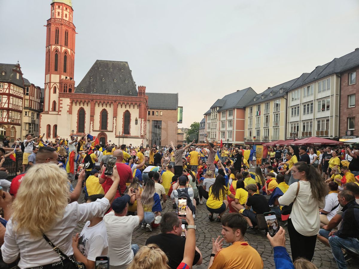 Splendoare galbenă la Frankfurt » Românii au luat cu asalt Germania: imagini nebune cu sărbătoarea fanilor după calificarea naționalei