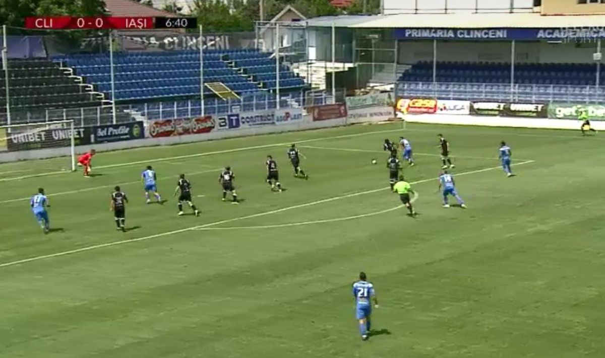 CLINCENI - POLI IAȘI. Cabral, jucătorul retestat negativ, a comis penalty în minutul 7