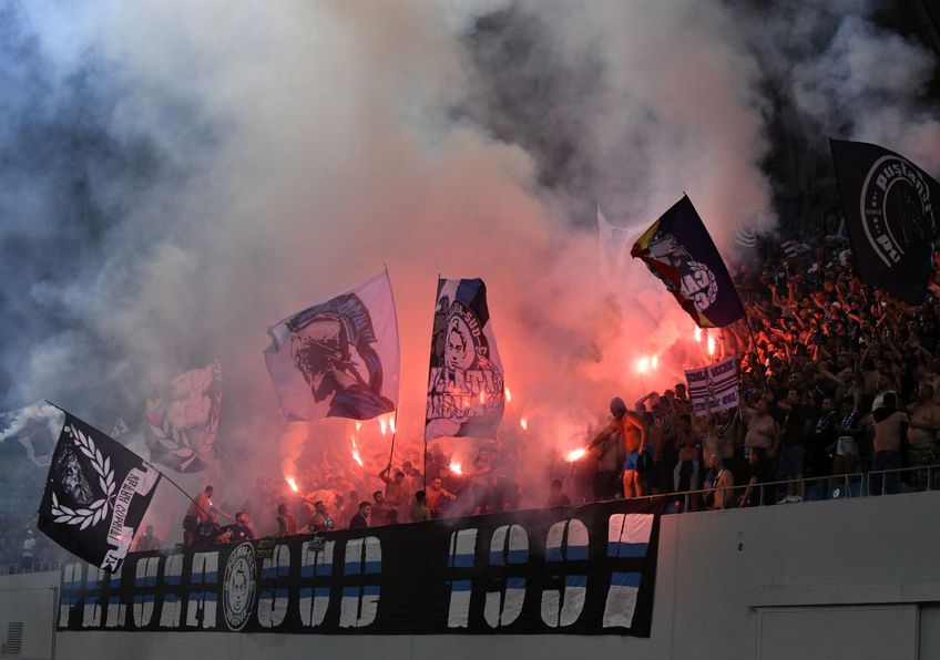 FCU Craiova - Dinamo. Moment neașteptat pe „Ion Oblemenco” » Bannerul oltenilor a fost aplaudat de dinamoviști!