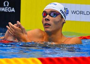 David Popovici, locul 2 în semifinalele probei de 100 de metri liber la Fukuoka! S-a calificat în finală cu al 5-lea timp