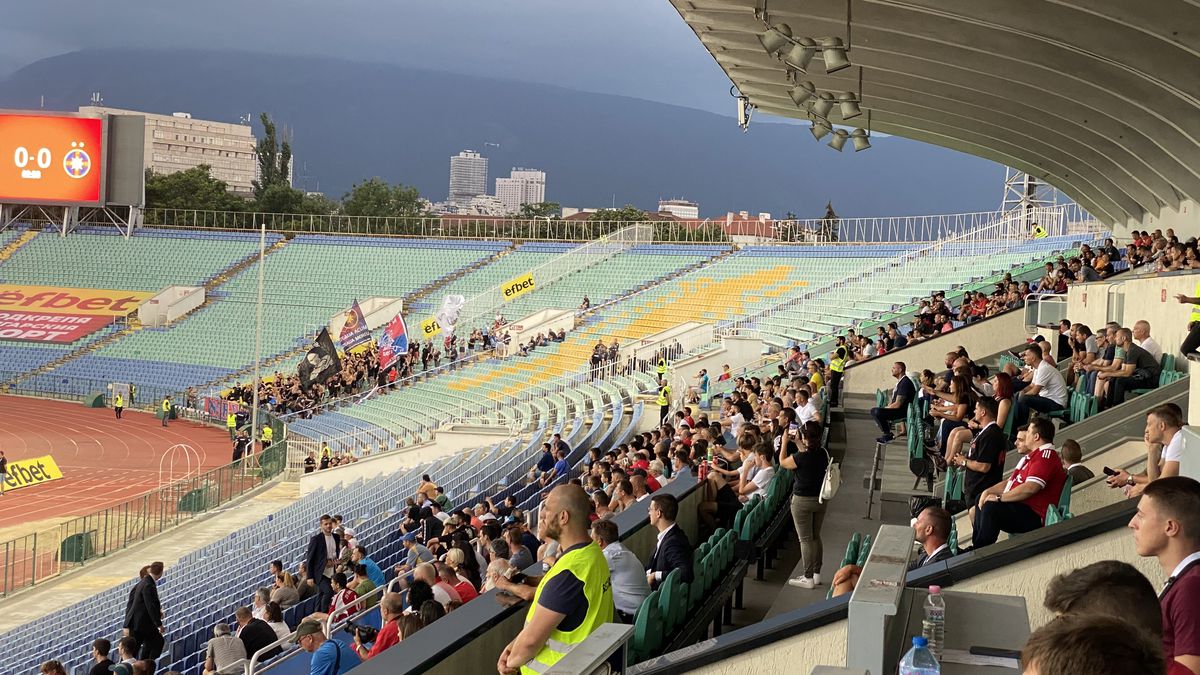 Atmosferă dezolantă la CSKA 1949 Sofia - FCSB, în Conference League