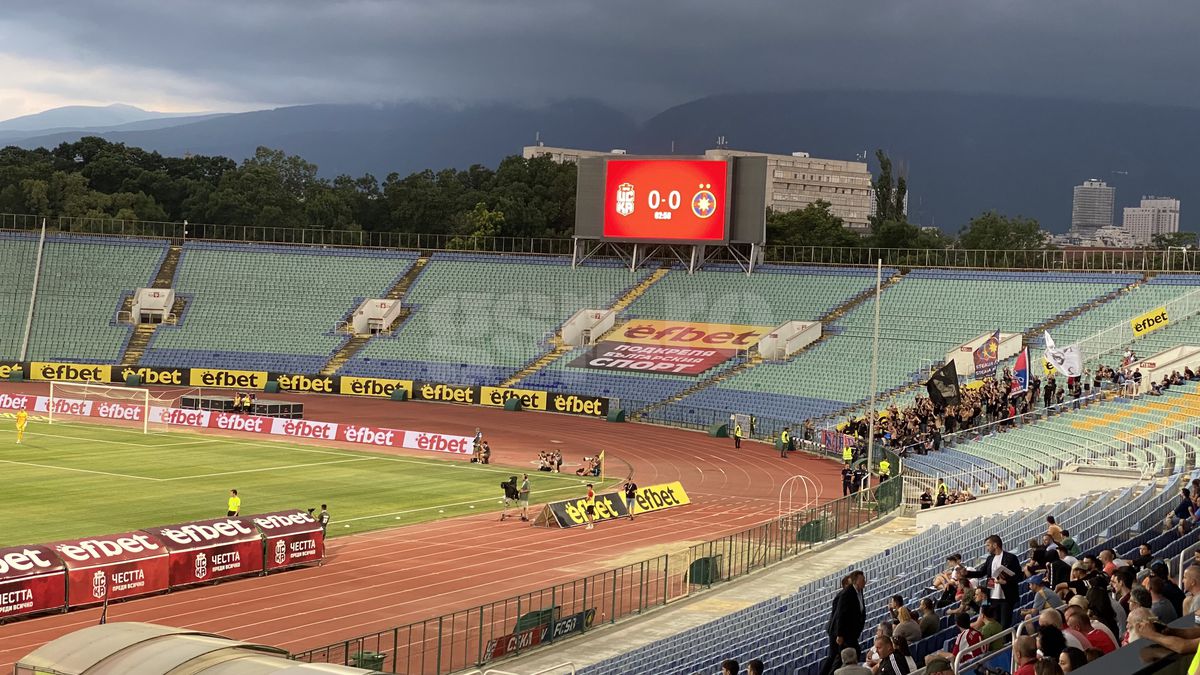 Atmosferă dezolantă la CSKA 1949 Sofia - FCSB, în Conference League