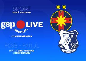 FCSB - Farul » Campioana, fără Olaru, Bîrligea și Alibec! Comentăm cu Dinu Todoran și Iosif Rotariu, la GSP Live Special