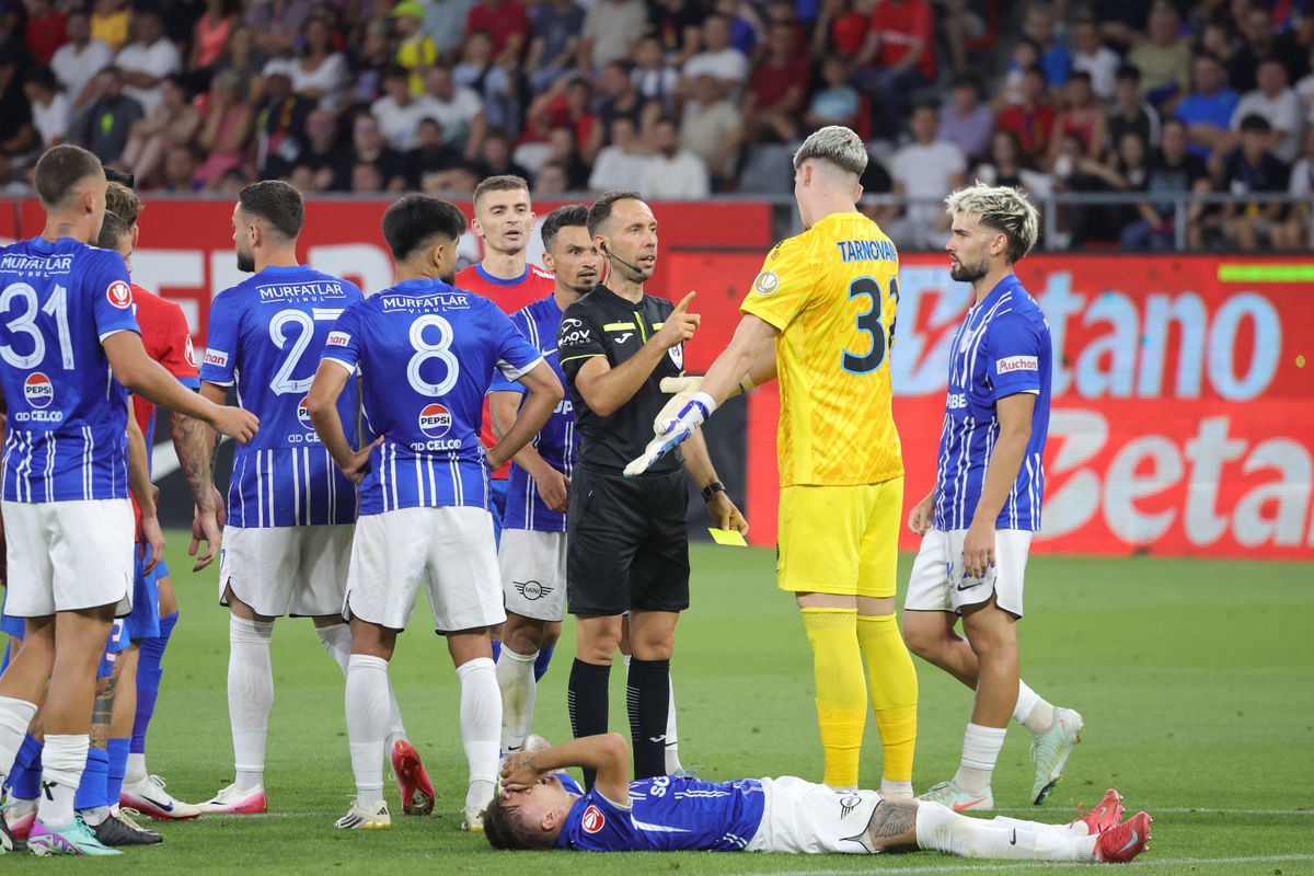 Târnovanu a dezvăluit ce dialog a avut cu arbitrul: „Asta i-am zis lui Găman! La VAR se aude, nu? E cască, am fost aproape de el”