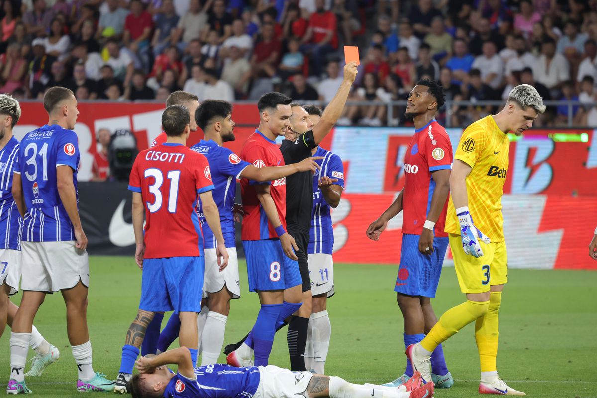 Ștefan Târnovanu, cartonaș roșu în FCSB - Farul