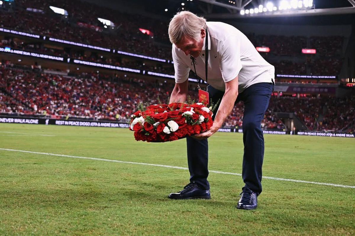 Scenografia emoționantă pentru Diogo Jota, afișată de fanii lui Liverpool