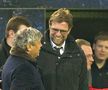 Mircea Lucescu (stânga) și Jurgen Klopp se salută, Liga Campionilor, optimi de finală, Borussia Dortmund - Șahtior Donețk 3:0, pe 5 martie 2013, la Dortmund, Germania. Foto: Imago