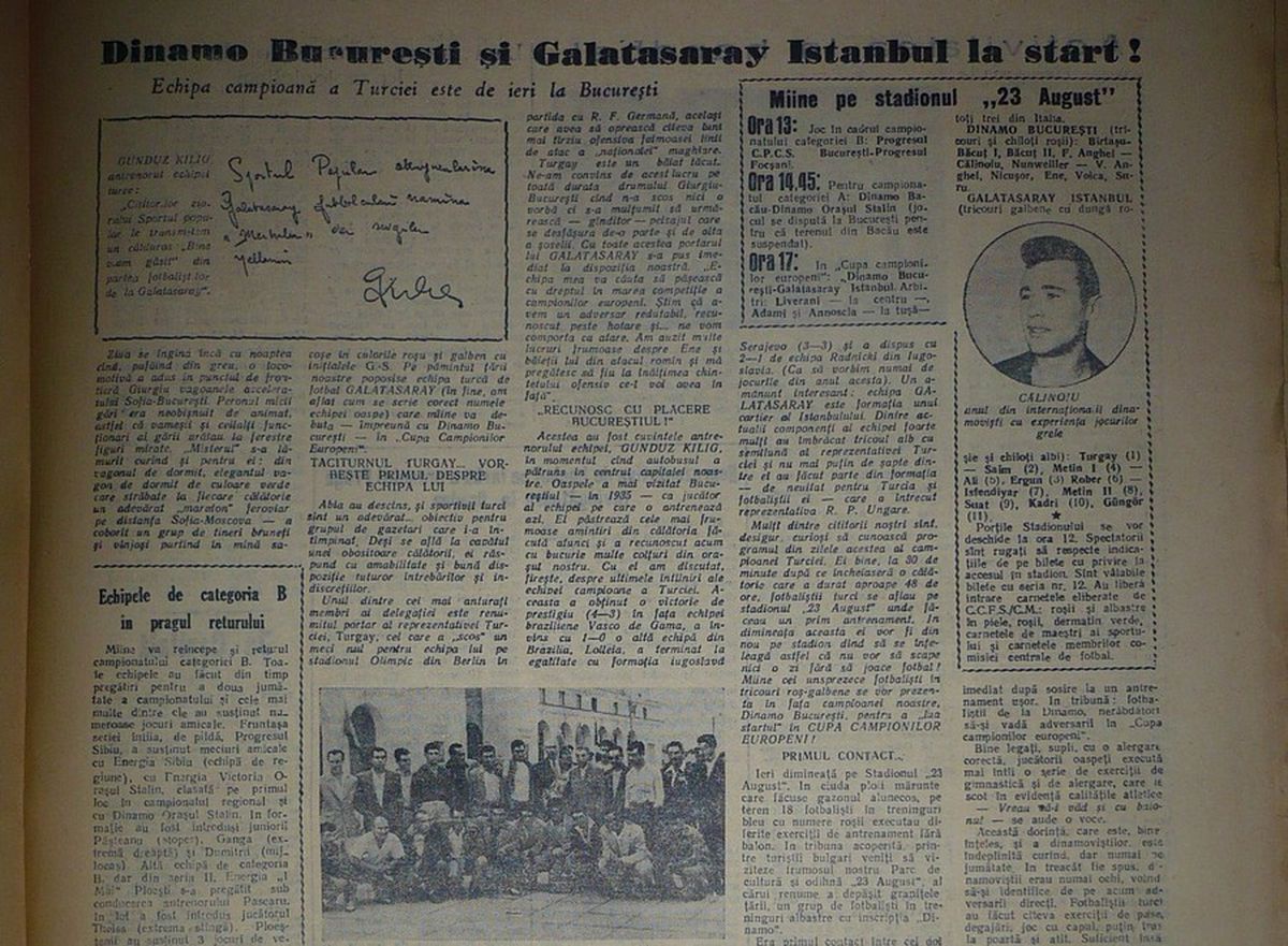 RETRO GSP. 64 de ani de la primul meci european al unei echipe românești » Dinamo i-a scos pe turci, apoi a urmat măcelul!