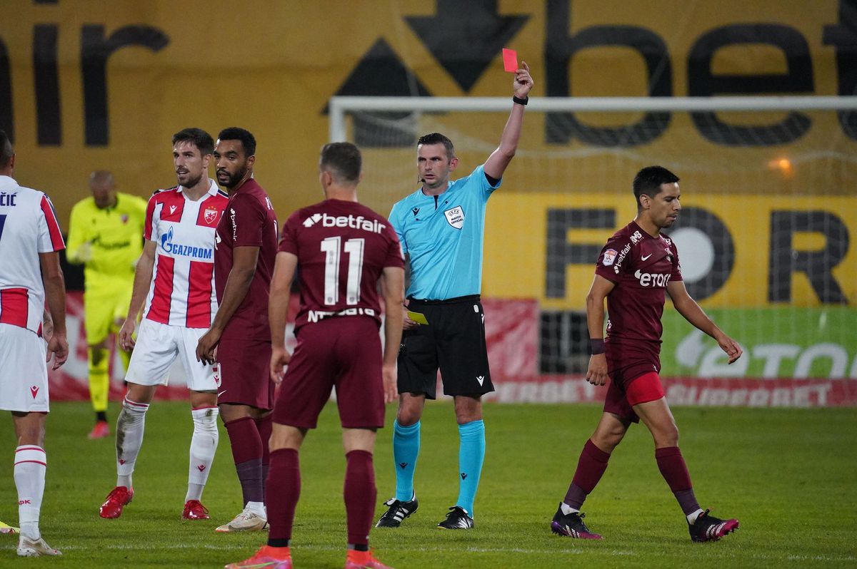 „Centralul” Michael Oliver i-a uluit pe ardeleni! Ce s-a întâmplat la faza penalty-ului din CFR Cluj - Steaua Roșie Belgrad 1-2