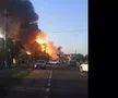 Explozii puternice urmate de incendiu la Crevedia, în Dâmbovița / FOTO: Capturi @TVR
