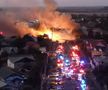 Explozii puternice urmate de incendiu la Crevedia, în Dâmbovița / FOTO: Capturi @TVR