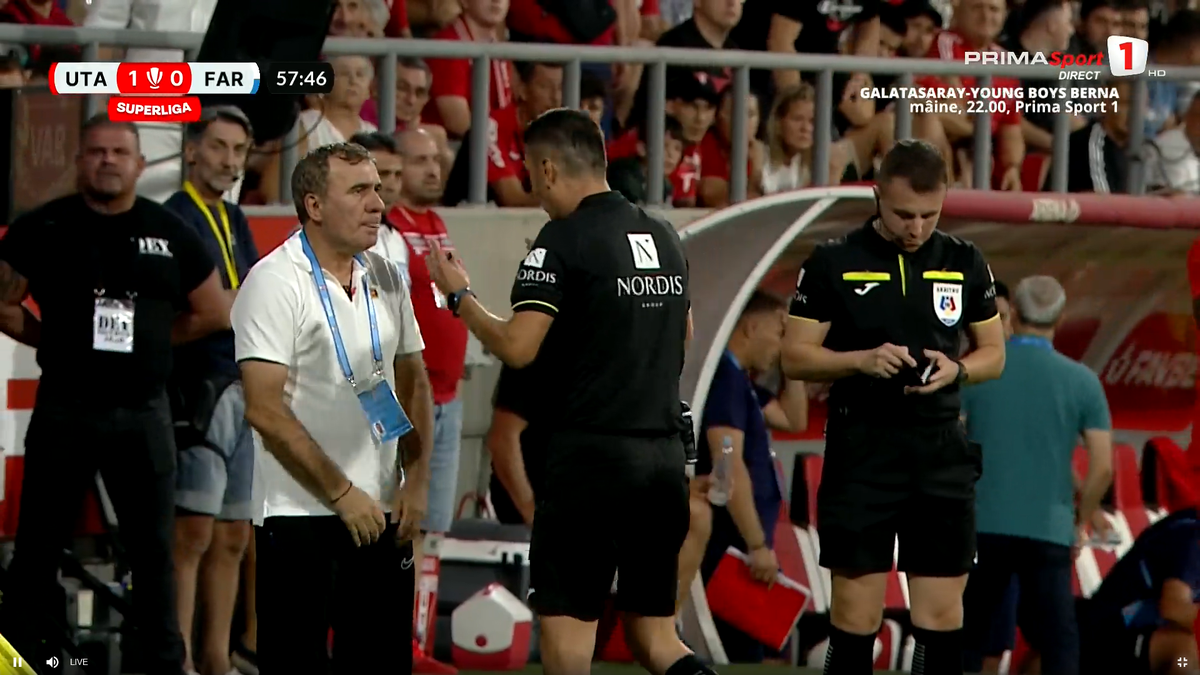 Hagi a făcut iureș pe bancă! Criză de nervi la adresa arbitrului: Farul a cerut două penalty-uri într-un minut + verdictul specialistului