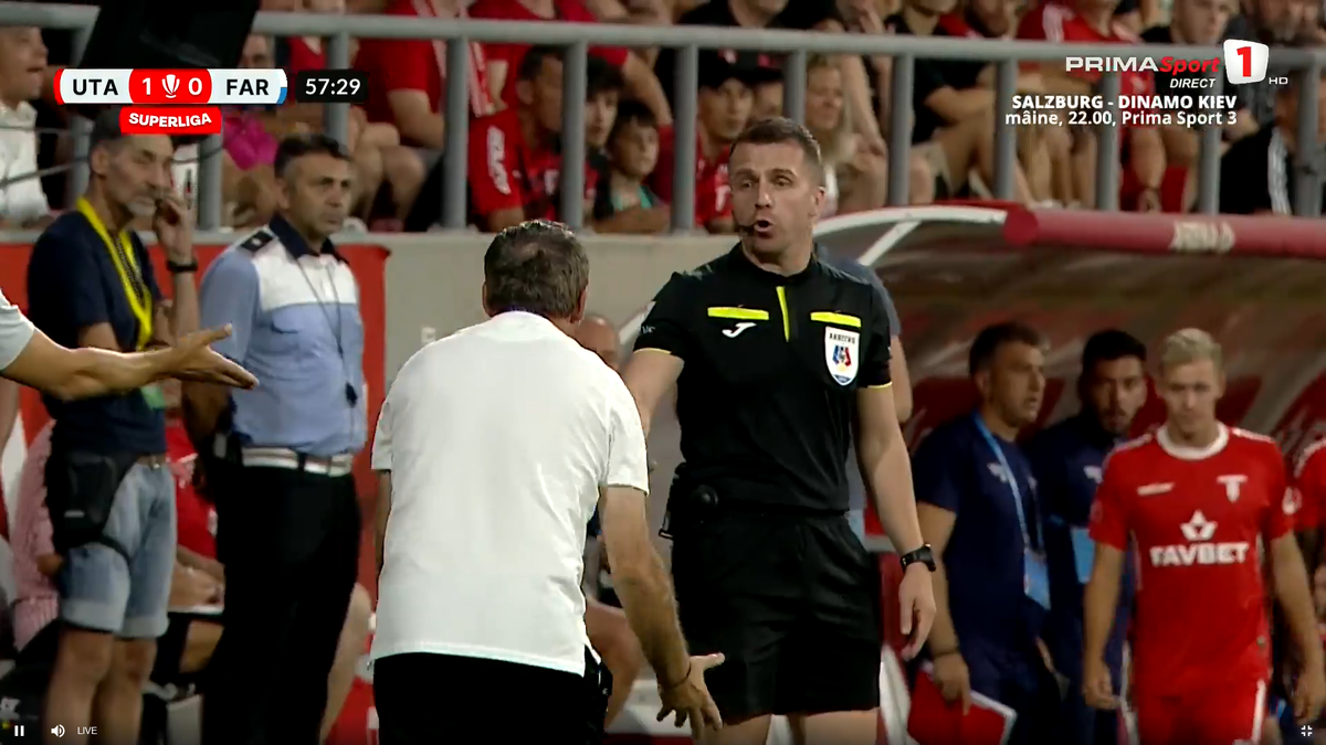 Hagi a făcut iureș pe bancă! Criză de nervi la adresa arbitrului: Farul a cerut două penalty-uri într-un minut + verdictul specialistului