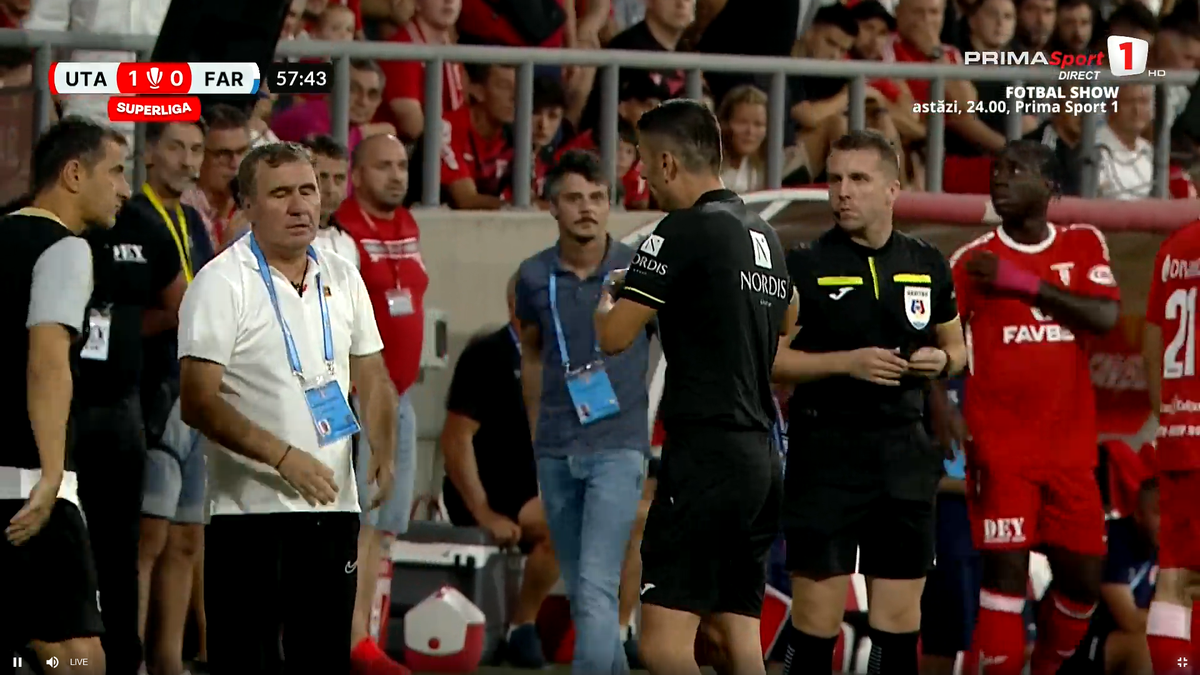 Hagi a făcut iureș pe bancă! Criză de nervi la adresa arbitrului: Farul a cerut două penalty-uri într-un minut + verdictul specialistului