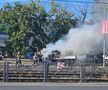 Alertă în Ghencea: înainte de Steaua - UTA, o mașină a luat foc peste drum de stadion!