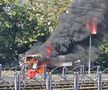 Alertă în Ghencea: înainte de Steaua - UTA, o mașină a luat foc peste drum de stadion!