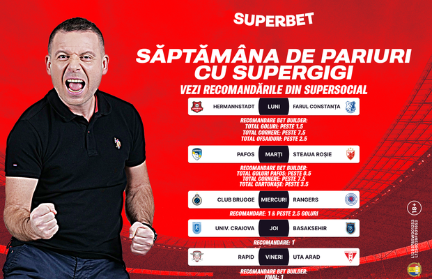 Săptămâna de pariuri a început! Cauți inspirație? Vezi recomandările din SuperSocial
