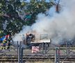 Alertă în Ghencea: înainte de Steaua - UTA, o mașină a luat foc peste drum de stadion!