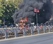 Alertă în Ghencea: înainte de Steaua - UTA, o mașină a luat foc peste drum de stadion!