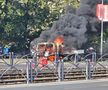 O mașină a luat foc lângă stadionul Ghencea
