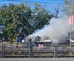 O mașină a luat foc lângă stadionul Ghencea