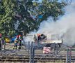 O mașină a luat foc lângă stadionul Ghencea