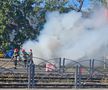 O mașină a luat foc lângă stadionul Ghencea