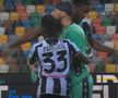 Răzvan Sava e felicitat de colegi pentru penaltyul apărat la scorul de 3-1 pentru Udinese contra Salernitanei / Foto: captură TV