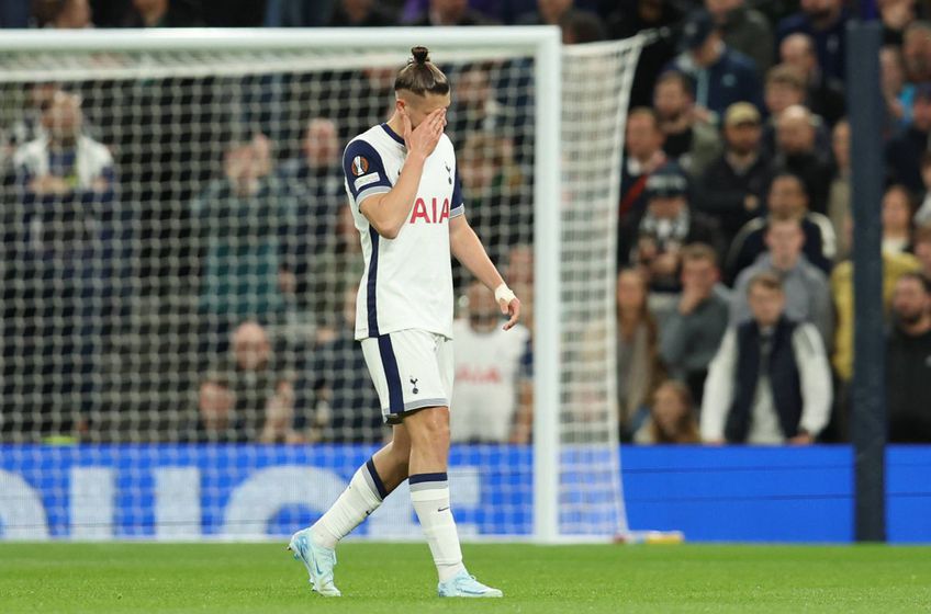 Radu Drăgușin, eliminat în Tottenham - Qarabag/ foto Imago Images