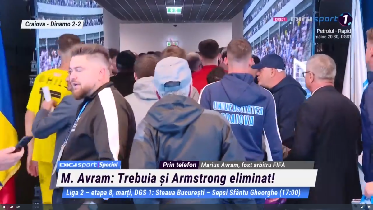 HAOS pe tunel după Universitatea Craiova - Dinamo: jucătorii au sărit la bătaie