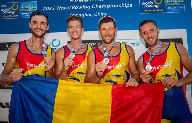 Reacțiile „tricolorilor” medaliați cu argint la Mondialele de canotaj de la Shanghai + greutățile de adaptare întâmpinate: „Din 500 în 500 de metri voiam să ne oprim, să bem apă”