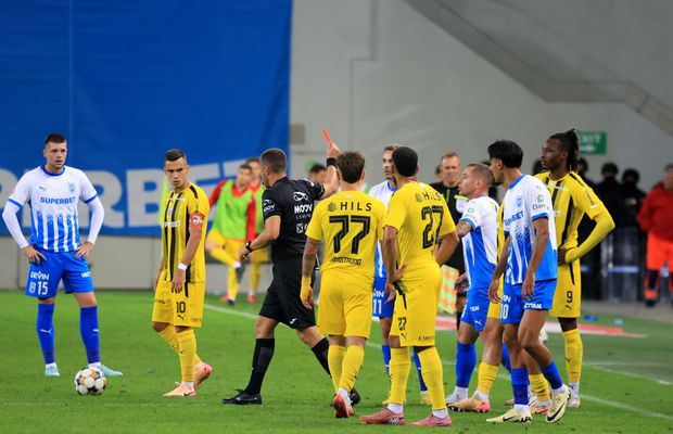 Scandal IMENS în Craiova - Dinamo! ELIMINARE controversată în derby: s-au lovit reciproc