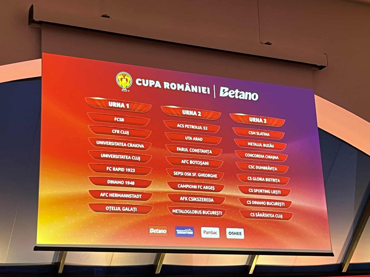 Știm grupele și programul Cupei României Betano! Cu cine joacă FCSB, Rapid, CFR sau Craiova